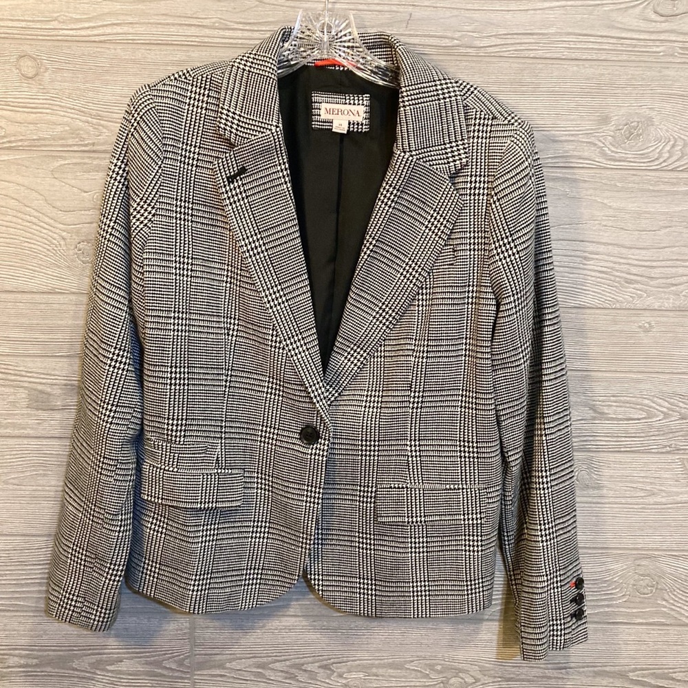 Plaid Button Winter Blazer | 14